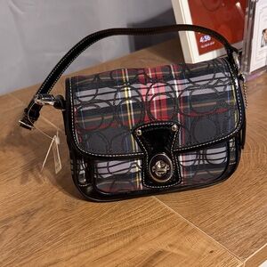 Coach Poppy Tartan Plaid Small Penny Flap Bag